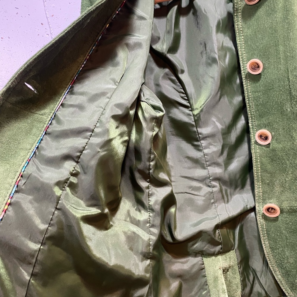 Bernardo Green Suede Button-Front Blazer - Picture 8 of 10